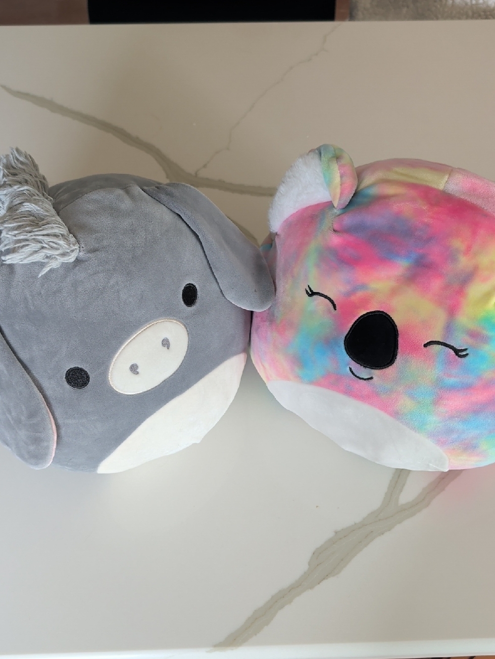 Squishmallows Gray Donkey & Rainbow Koala Plush Duo